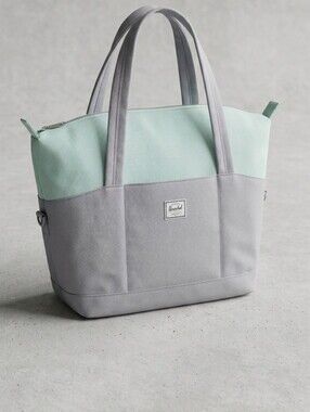 Herschel Supply Company Mint Green and Light Gray Tote Bag